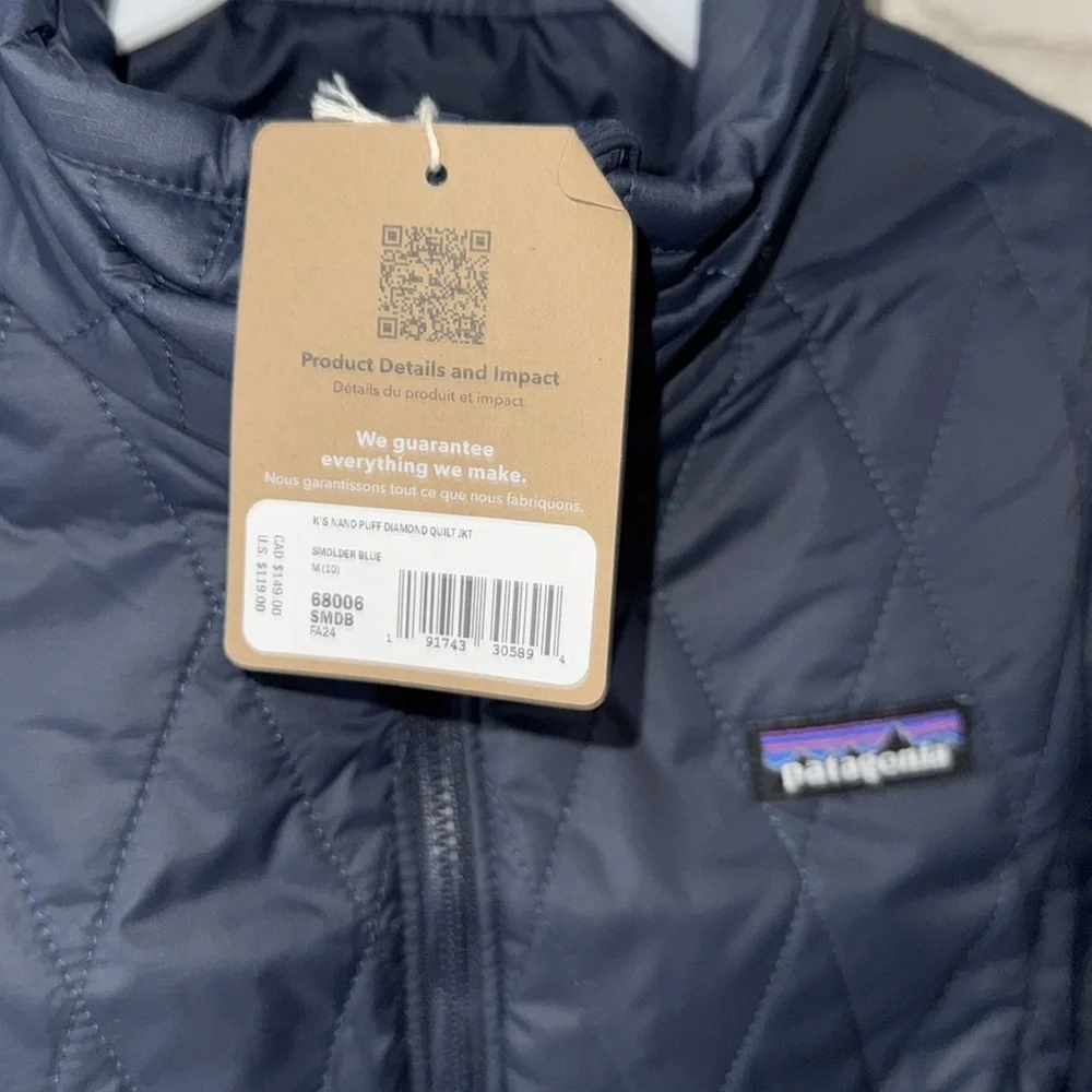 Patagonia Kids Nano Puff Diamond quilt new with tags size M(10) - Picture 4 of 10